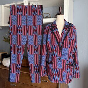 D'IYANU D'IYANU African Tribal Print 2 pc Jacket Blazer Pants Suit XXL